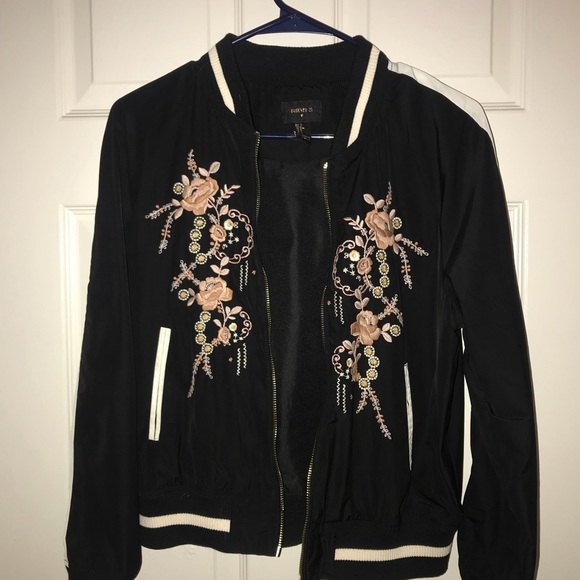 Forever 21 Jackets & Coats Rose Embroidered Jacket Poshmark